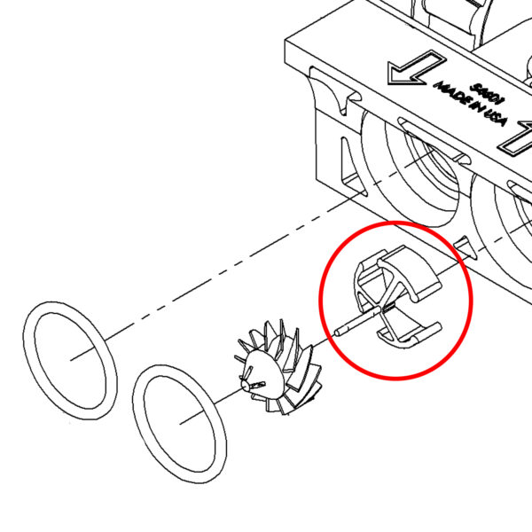 54320 - Meter Turbine Axle (100238202) - Hague