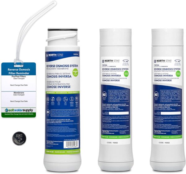Northstar Reverse Osmosis Filter Set - Membrane 7287514 and Pre and Post Filter Set 7287506 with Filter Change Reminder Tag - Image 3