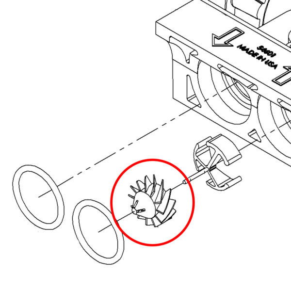 90522 - Meter Turbine Assembly (100238201) - Hague