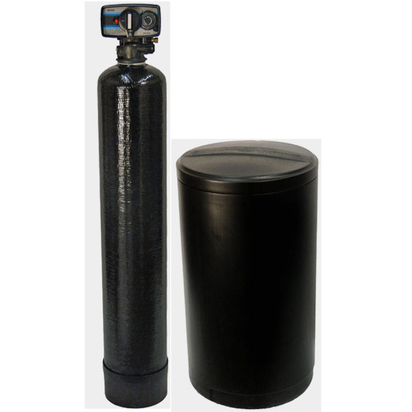 Fleck 5600 metered water softener with round brine tank