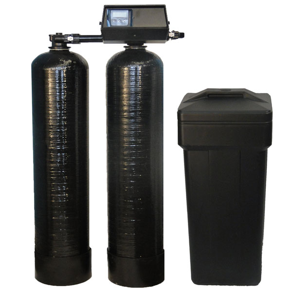 Fleck 9100 SXT twin water softener with square brine tank