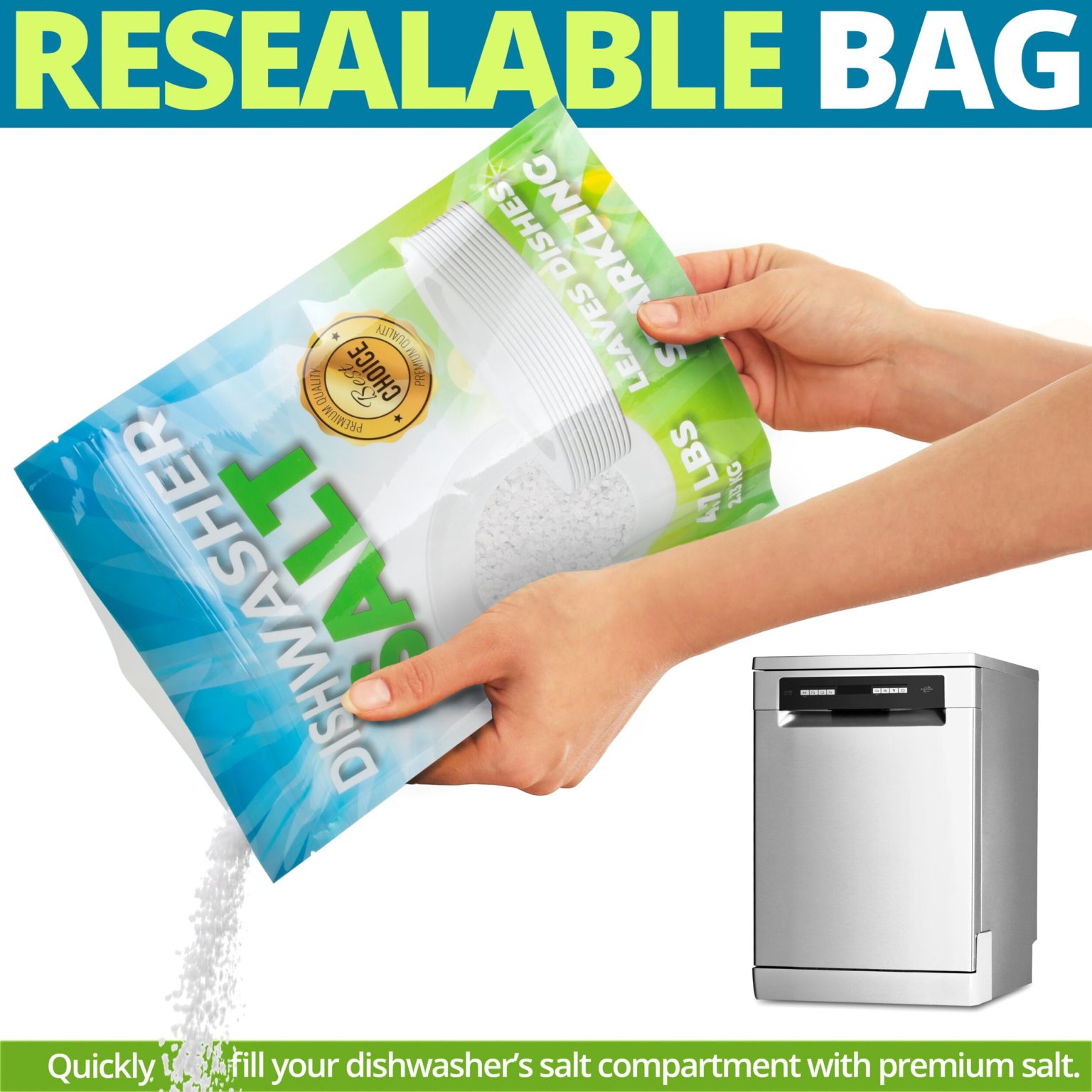 Dishwasher Salt 4.7 lbs Premium Good Habit Brand Soft Water Supply